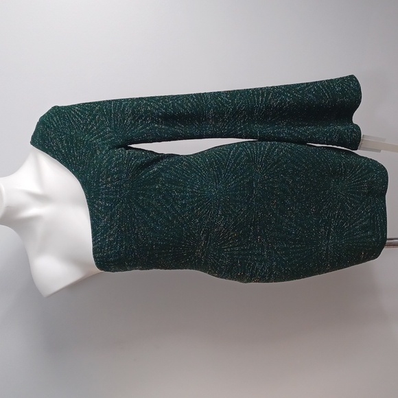 SPEECHLESS glittery one shoulder, bell sleeve, green mini dress.  NWT - Picture 1 of 16